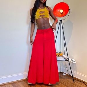 Red flowy pants by Elli White